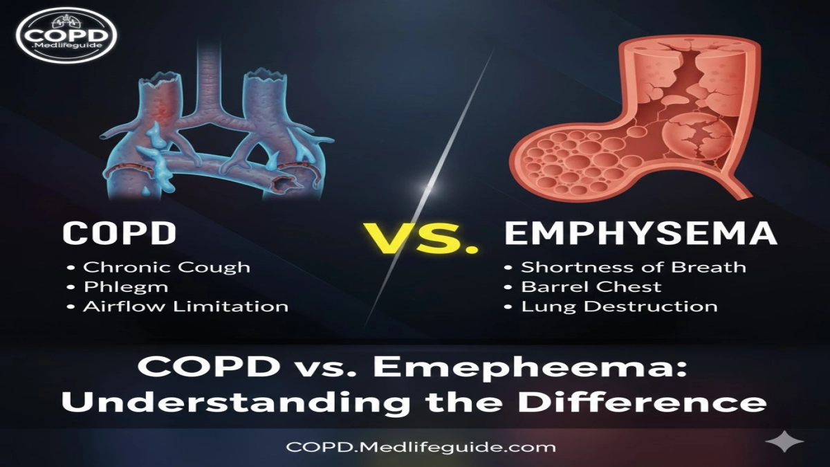 explaining the differences between COPD and emphysema, sourced from copd.medlifeguide.com for clarity.
