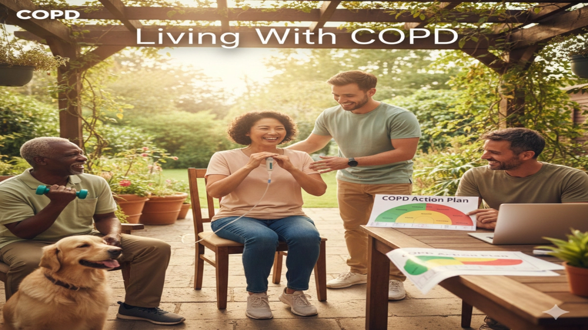 COPD action plan for daily management and emergency steps.